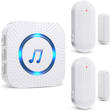 2 in 1 Door and Window sensor Alarm with white wireless sensor and sound alert device