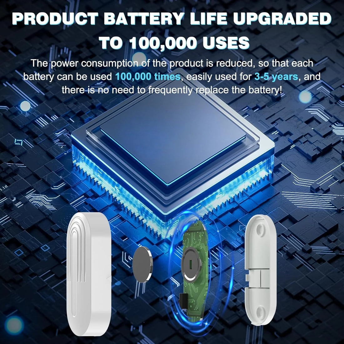 2 in 1 Door and Window sensor Alarm with white wireless sensor and sound alert device