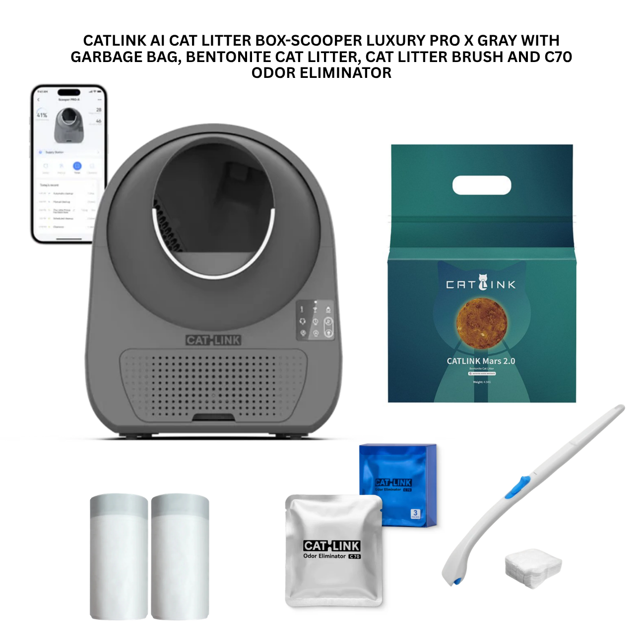 CATLINK Scooper Pro-X Box Self-Cleaning Litter Box Bundle