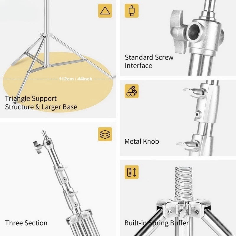 2.8m Photography Light Stand Stainless Steel With Air Cushion Aluminum Camera Adjustable Light Stand
