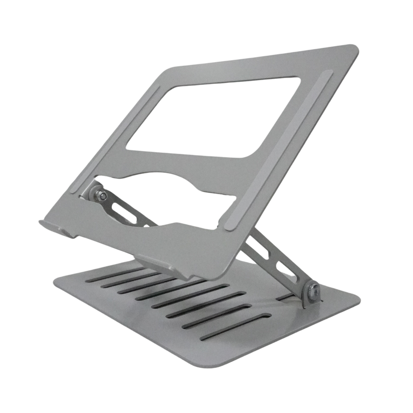 A303 Portable Aluminum Alloy+Stainless Steel+Silicon Adjustable Laptop Stand Silver Anti-Skid Ergonomic Multi-Level Design Foldable Heat Dissipation Laptop Stand Tablet Holder for 10-17 inches Devices, Laptop Macbook,iPad,Tablet,Smartphone,Book Etc.-VMI