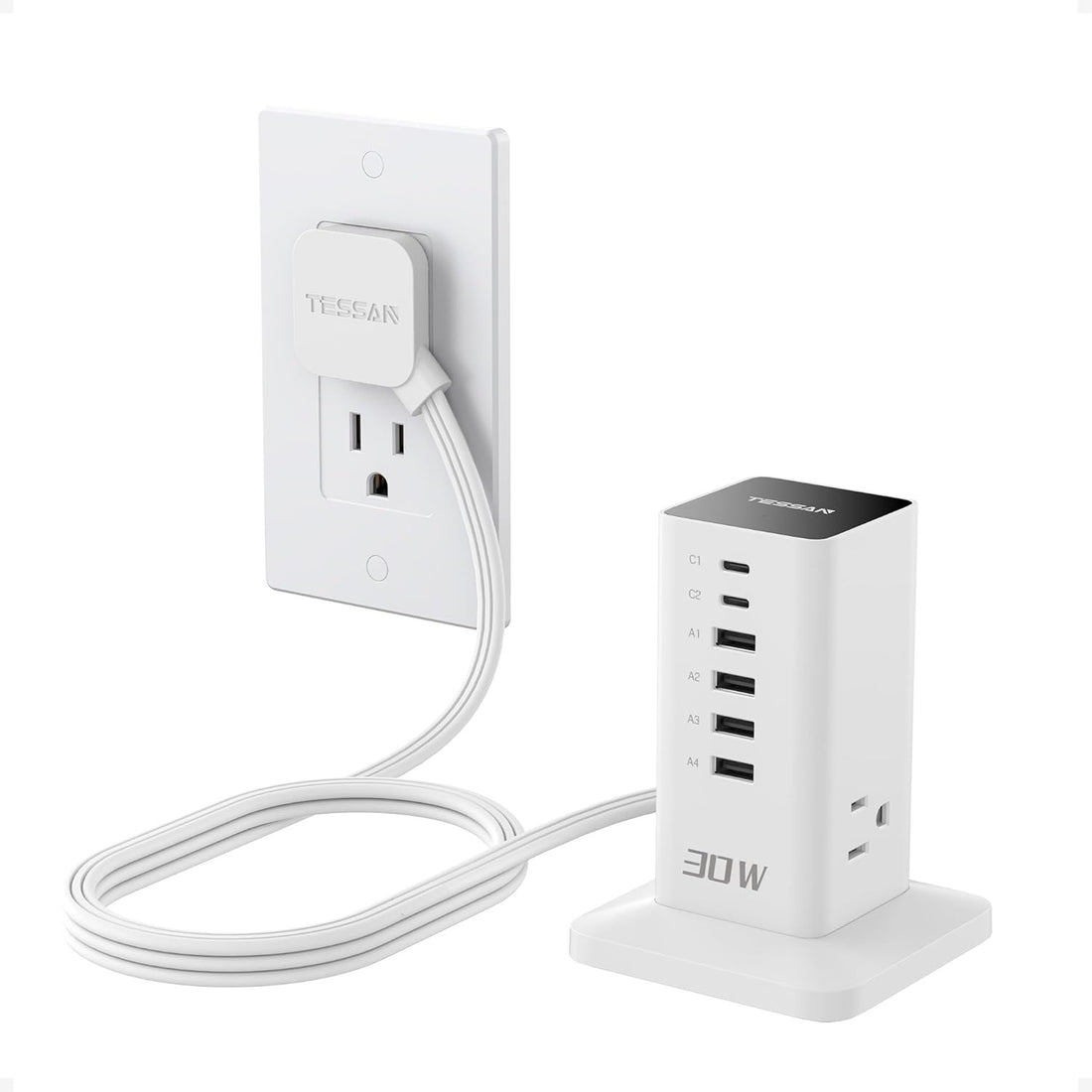 ‎Tessan TS-CS01 TS-CS02 TS-CS03 TS-CS04 Charging Station Block with Surge Protection