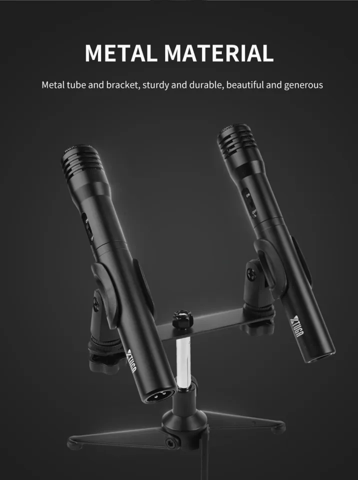 XTUGA PU-6 Professional Dynamic Recording Microphone Cardioid Pointing Pickup, XLR Connectors, Pencil Dynamic Microphone with Stand, for Musical Instrument, Recordings - VMI Direct
