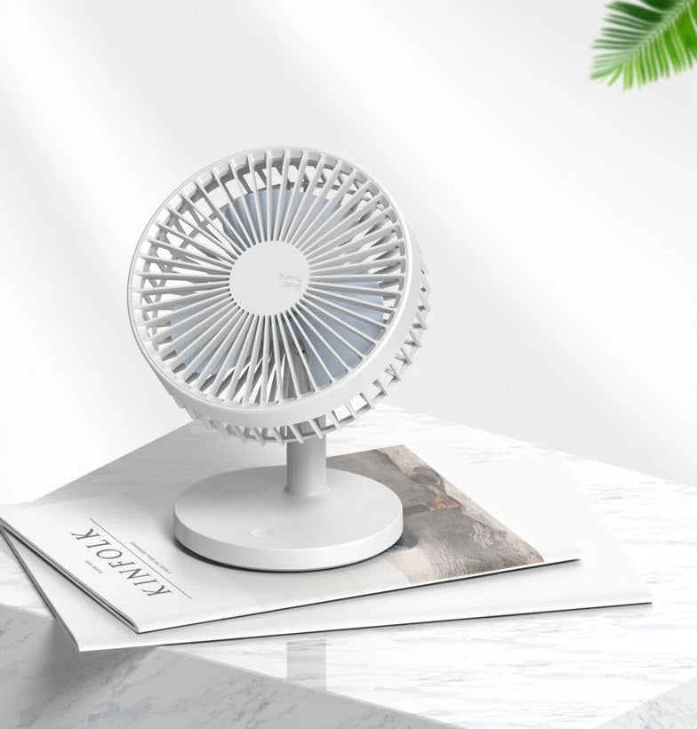 202 USB Charging Home Office Rechargeable USB Desktop Fan Built in Battery Three Speed 2000mAh Three Speed Mini Quiet Portable Rotation Oscillating Desk Table Fan