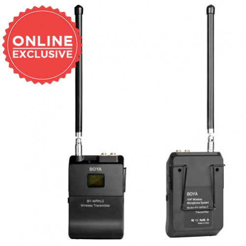 BOYA BY-WFM12 WIRELESS VHF MICROPHONE SYSTEM VLOG YOUTUBE CAMERA ACCESSORIES