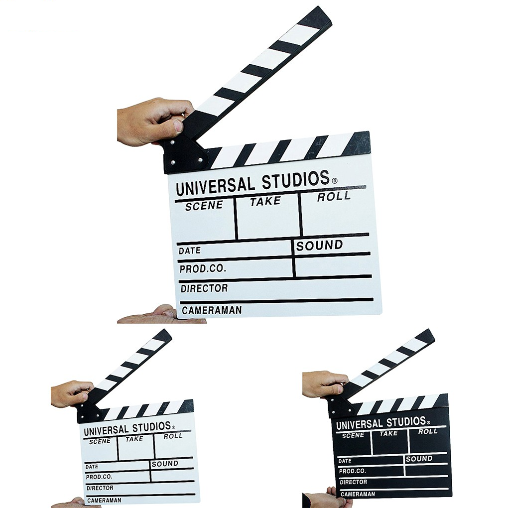 Clapboard Director Film Movie Cut Action Scene Slate Board Clapper Board Slate Black White and Colored Wooden Acrylic Material Clap Strip Great for  Home Decoration Film Shooting Movie Film TV Studio Live Advertisement Video - VMI Direct