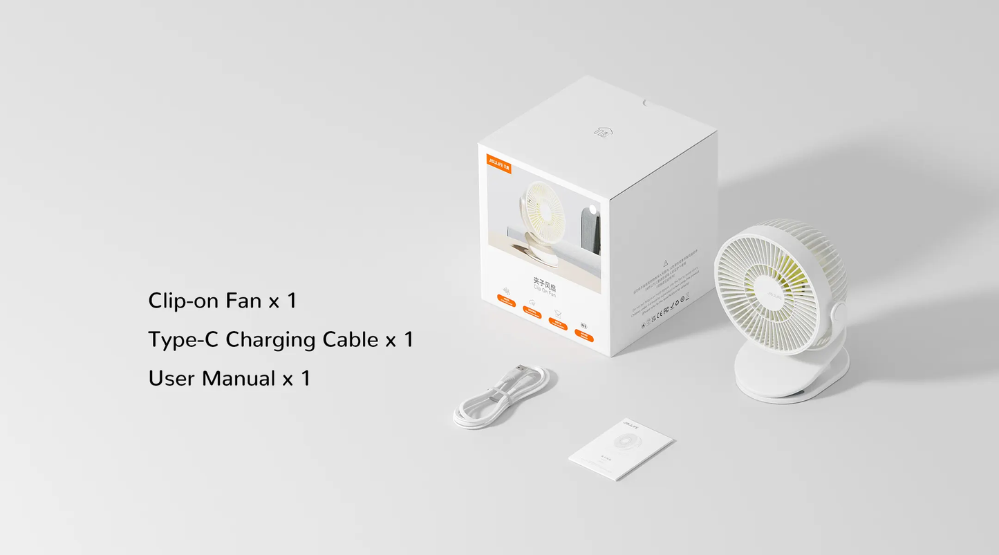 Jisulife FA18S FA29 FA29A 200mAh and 4000mAh Stroller Clip Fan Desktop Fan USB Rechargeable Fan 4 Gears Wind 360° Rotation