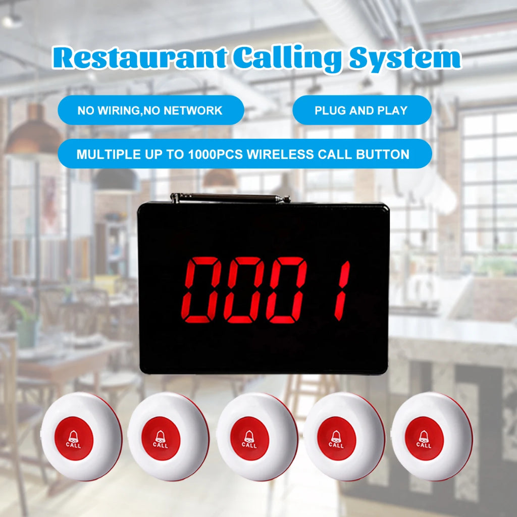 DAYTECH Wireless Call system Model E-P4 Waiter Call Bell Button Pager For Restaurant,Hospital