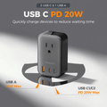 TESSAN TA01AUS Universal Travel Adapter Plug Charger with 4 USB Ports, Worldwide International Power Converter for EU/UK/AU/US Outlets – Compact Portable Design – Black
