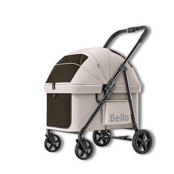 Bello LD02M Extra Large Space Pet Stroller Foldable Dog Cat Carrier Heavy Duty 60lbs Family Outdoor Travel Push Cart