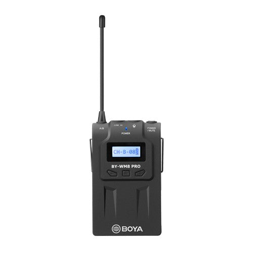 Boya BY-WM8 Pro K2 UHF Dual Channel wireless Lapel Receiver with Two Lavalier Microphone Transmitter