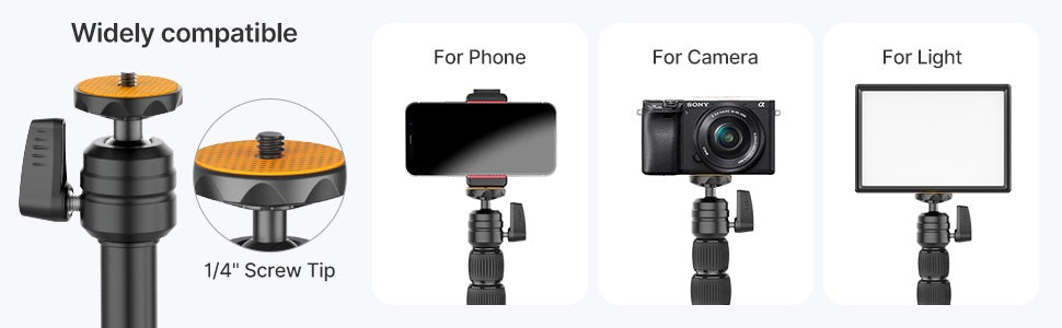 GXCT LS11 Removable Flexible Desk Stand with 3 Level Extensions up to 96cm for Camera