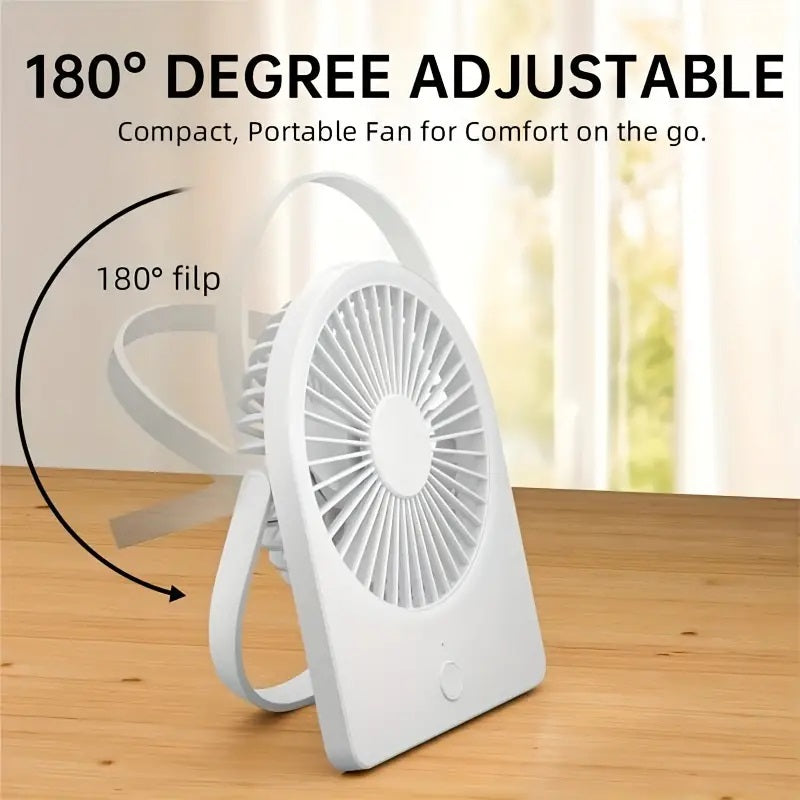 S194B USB Desk Fan Small Personal Fan 3 Speeds Wind Portable Quiet Can Be Hung Adjustment Table Fan for Better Cooling Home Office Car Indoor Outdoor White Personal Fan Wind for Home Room School Work office Travel Picnic Outdoor Indoor VMI Direct