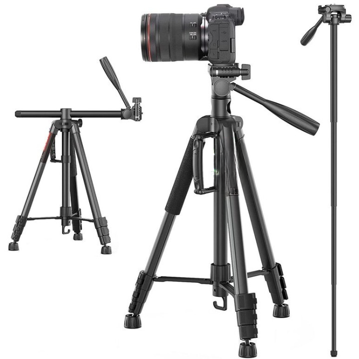 VT-01 Multifunctional Portable Tripod/Monopod Professional Heavy Duty  Lightweight Aluminium Alloy Material Compatible with Sony Canon Nikon DSLR Smartphones for Travel  Vlogging Shooting Videography Photograpy