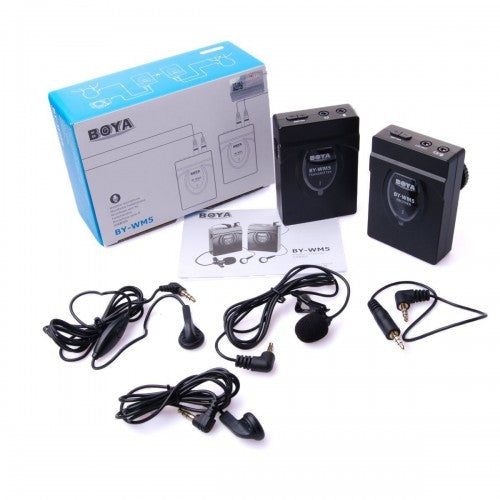 BOYA BY-WM5 DSLR Camera Wireless Lavalier Microphone Recorder System