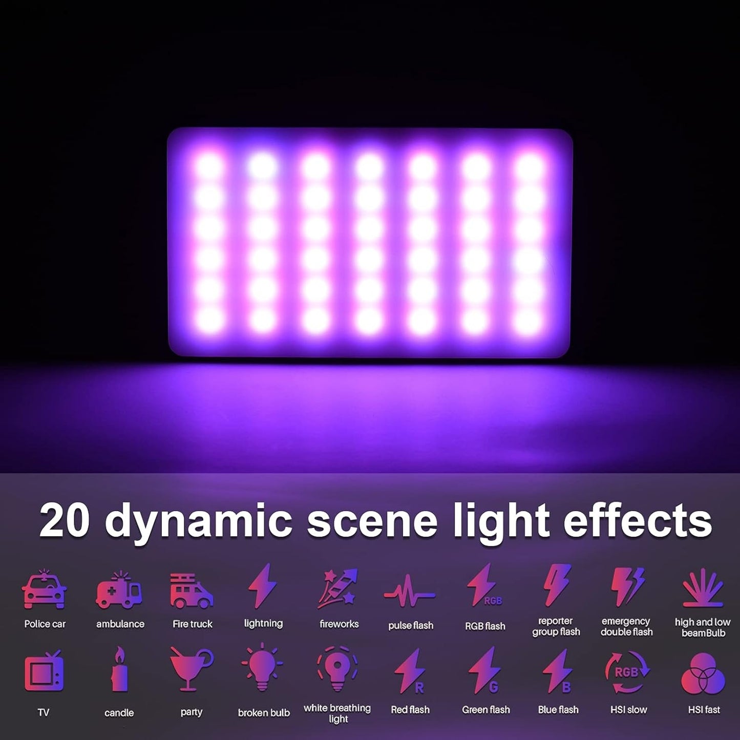 VL200 RGB LED Video Light Portable Type C LED Camera Light Panel 2500K-9000K Dimmable Rechargeable Photography Fill Light Warm Cold Mixed Light for Vlogging Live Streaming Video Conference YouTube Tiktok Photography Background Photo Shoot VMI Direct