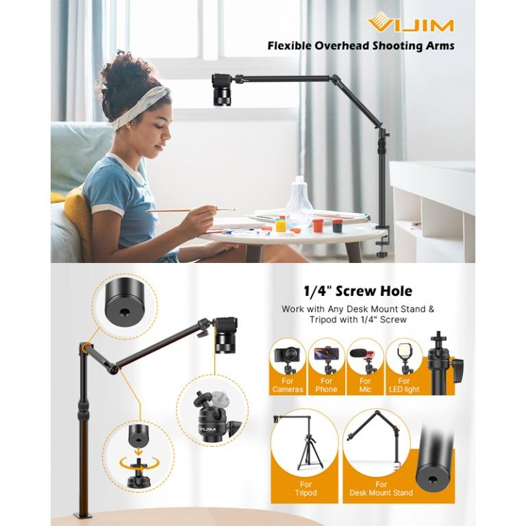 Vijim by Ulanzi LS06 Professional Live Streaming Arm Flexible Arm Extension Desk Mount Cam Stand VMI