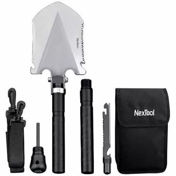 Nextool KT5524 14-in-1 Multi-function Folding Shovel Wrench Screwdriver Outdoor Camping Tool Hiking Tool Adventure Tool It combines a shovel, hoe, hook, saw, screwdriver, fire stick, hammer, compass, whistle and other useful tool VMI Direct