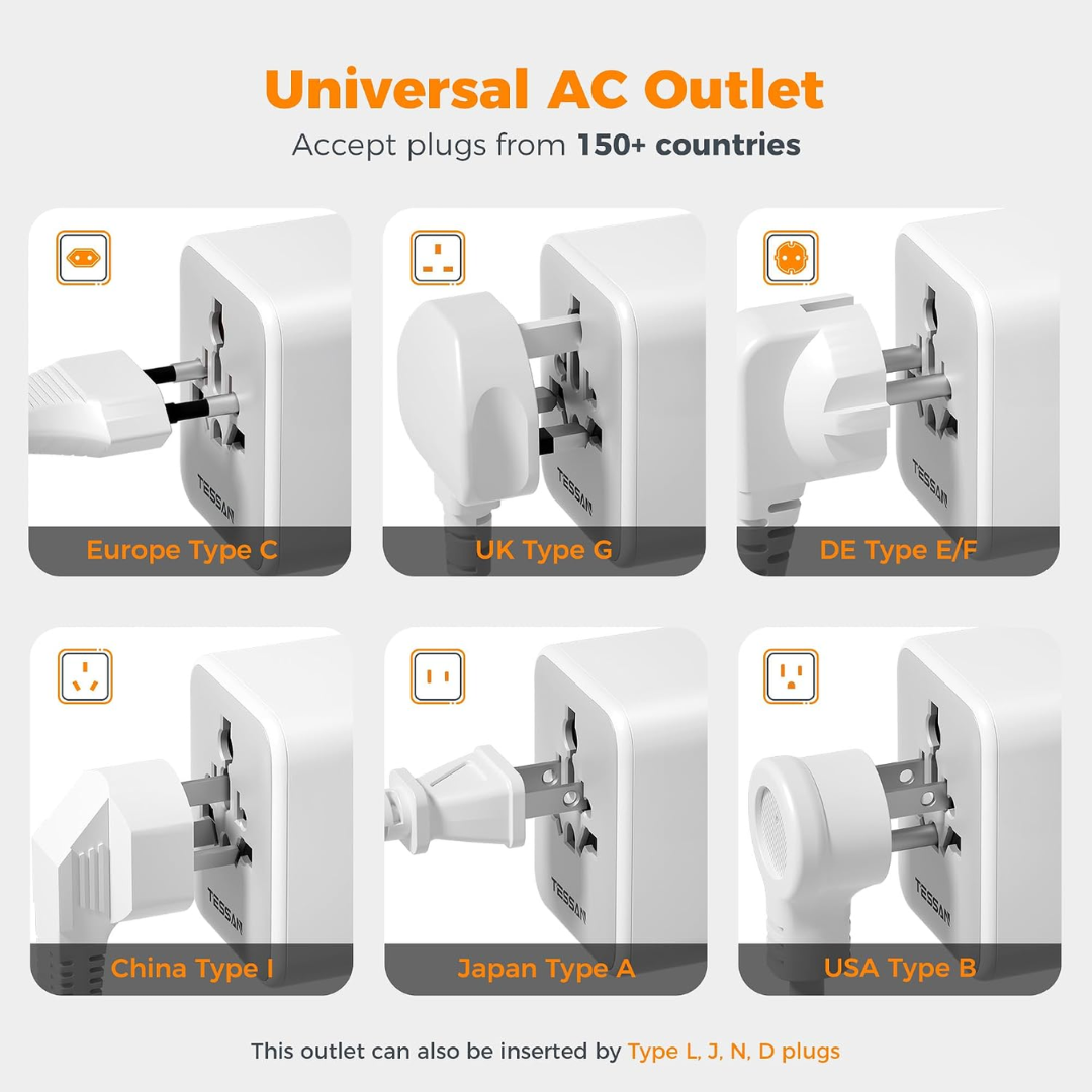 TESSAN TS-GM-1005N Universal Travel Adapter