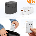 TESSAN GM-3001DCR-GR 25W Ultra-Thin Universal Travel Adapter
