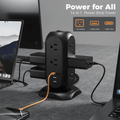 TESSAN TPS01AUS Surge Protector Power Tower Strip 6FT Ultra-thin Flat Plug Universal Compatibility Travel-friendly Surge Protection