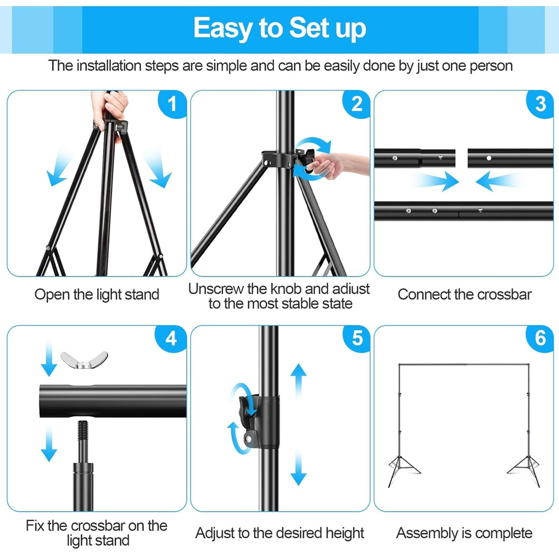Heavy Duty Seamless Background Stand Photo Video Studio 280cmx300cm or 9ft.x10ft Adjustable Backdrop Stand