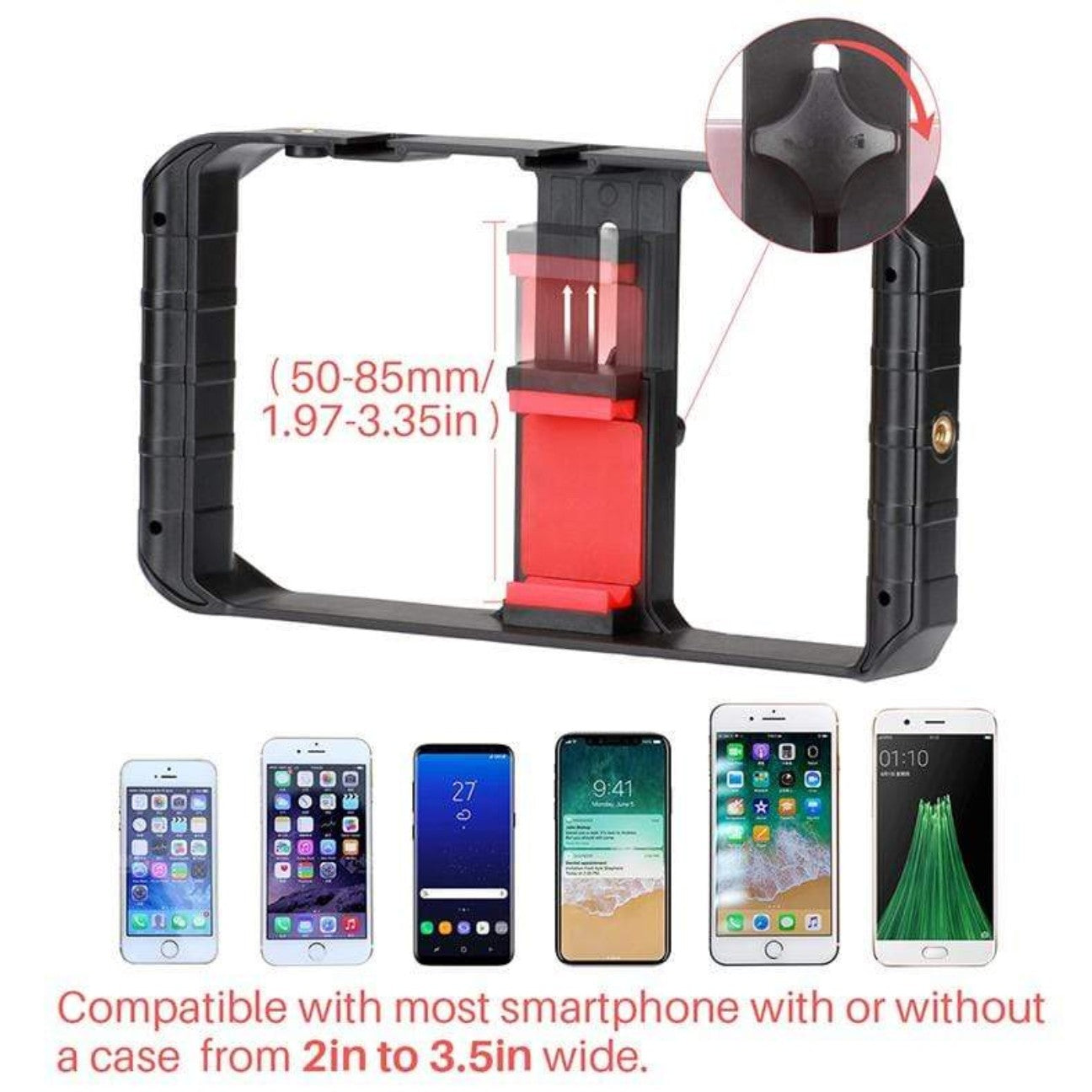 U-Rig Pro Smartphone Rig 3 Shoe Film making Case for Phone Video Vlog Vlogging Livestream Tiktok Lighting Microphone 3 Shoe Handheld Smartphone Video Rig Film Making Vlogging Recording Case Bracket Stabilizer Compatible VMI DIRECT