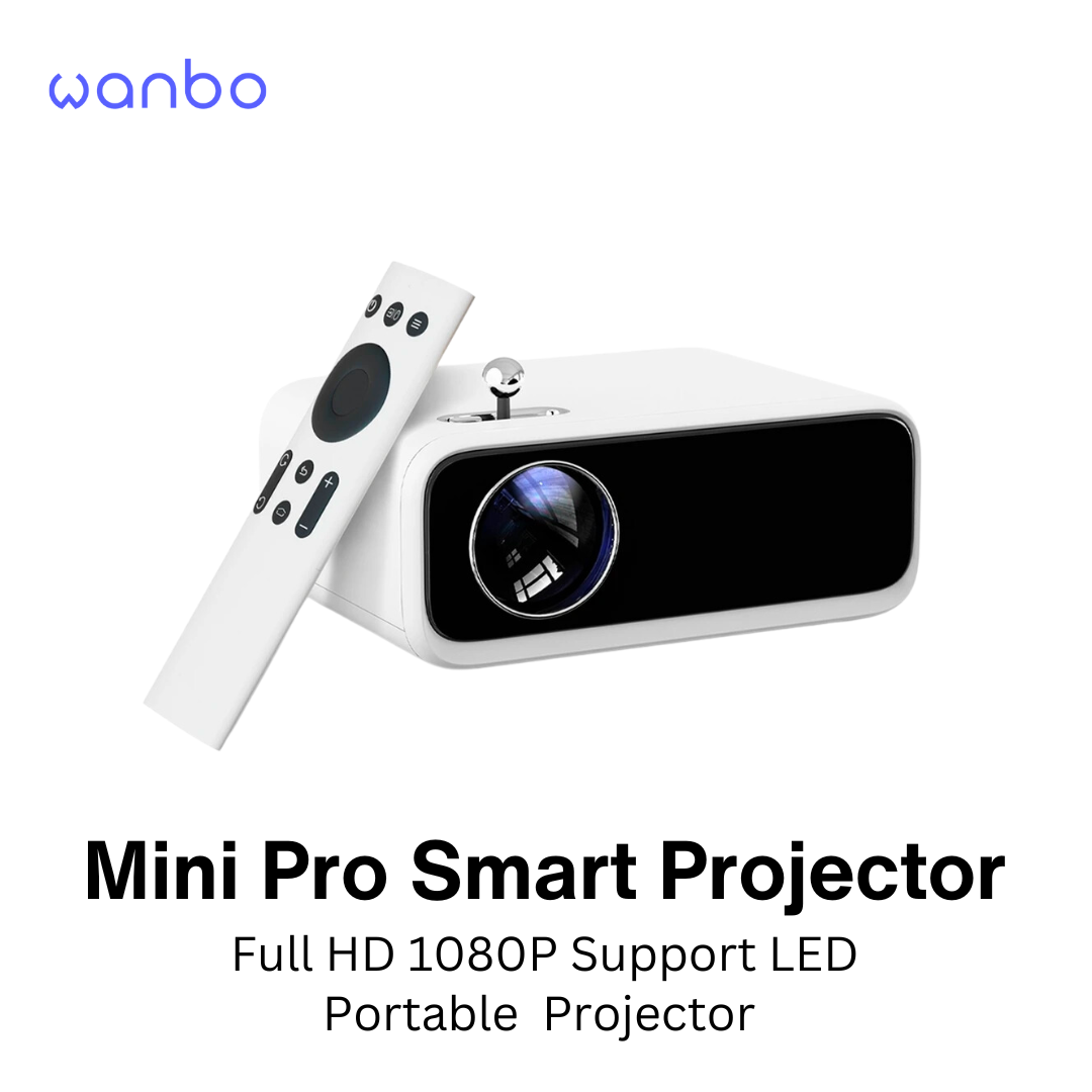 Wanbo Mini Pro Smart Portable Bluetooth Projector 1080P Decode Easy to use For Home Business VMI