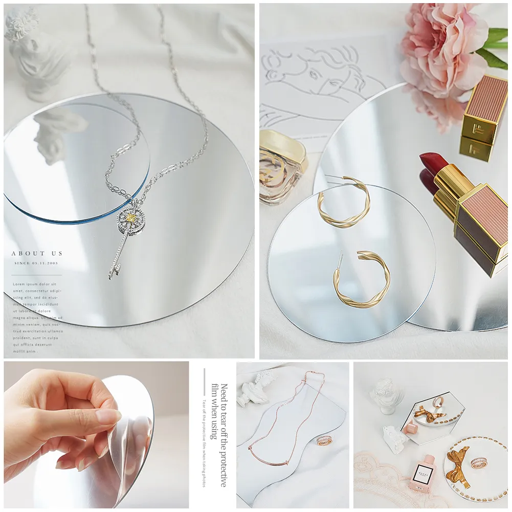 Ins Photo Props Acrylic Mirror Reflection Board  Photography Props Shooting Background  Posing Props for  Ornaments Jewelry Cosmetics Skin Care Electronic Products and Perfume Aesthetic Style Backdrop Photo Props- VMI Direct