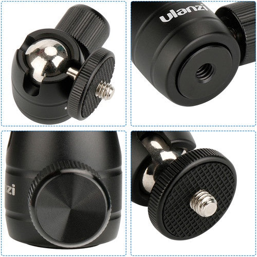 Ulanzi U-30 Aluminum Mini Tripod Ball Head 360 Degree Rotating Swivel Tripod Ballhead Bracket