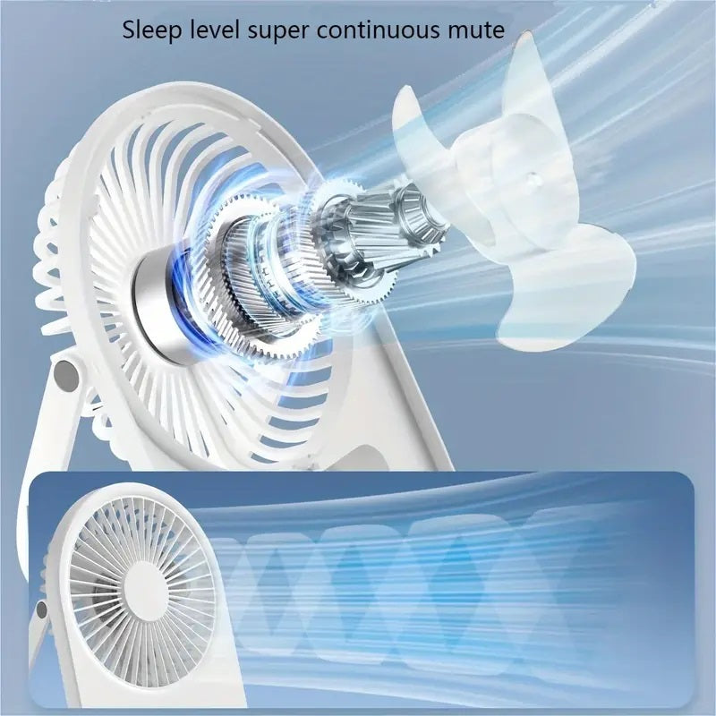 S194B USB Desk Fan Small Personal Fan 3 Speeds Wind Portable Quiet Can Be Hung Adjustment Table Fan for Better Cooling Home Office Car Indoor Outdoor White Personal Fan Wind for Home Room School Work office Travel Picnic Outdoor Indoor VMI Direct