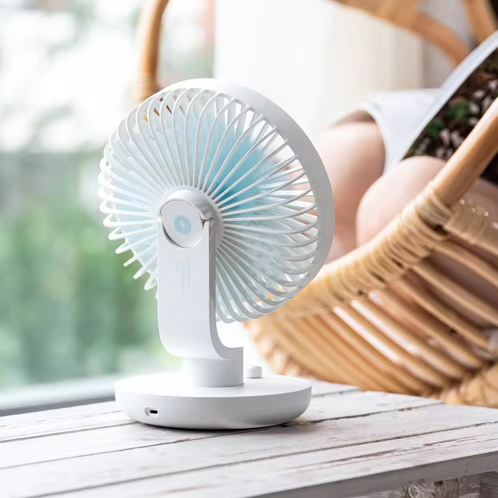 209 Newest Design Battery Operated Portable Desk Fan Lower Noise USB Rechargeable Fan with Multiple Speeds 3000Mah Personal Fan for Indoor Outdoor Home Work Office