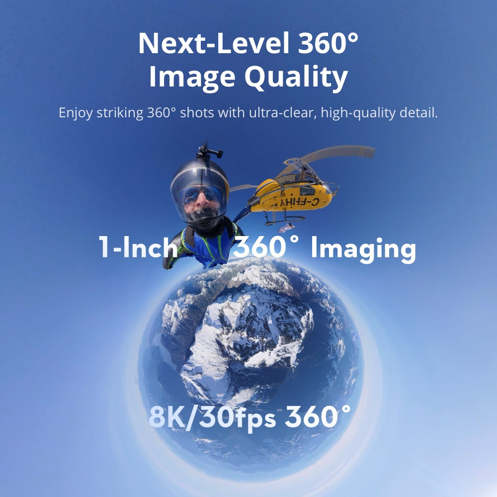DJI Osmo 360 Native 8K 360° Video 105GB Built-in Storage Waterproof & Cold-Resistant Gesture Control & Voice Control