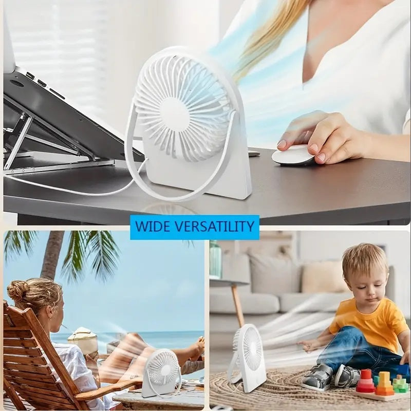 S194B USB Desk Fan Small Personal Fan 3 Speeds Wind Portable Quiet Can Be Hung Adjustment Table Fan for Better Cooling Home Office Car Indoor Outdoor White Personal Fan Wind for Home Room School Work office Travel Picnic Outdoor Indoor VMI Direct