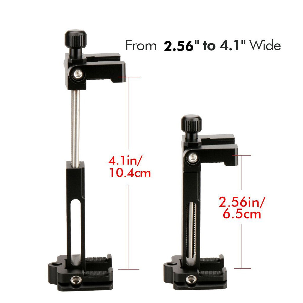 Ulanzi ST-03 Folding Metal Phone Tripod Mount Clamp Holder with Cold Shoe Mount for Microphone Light