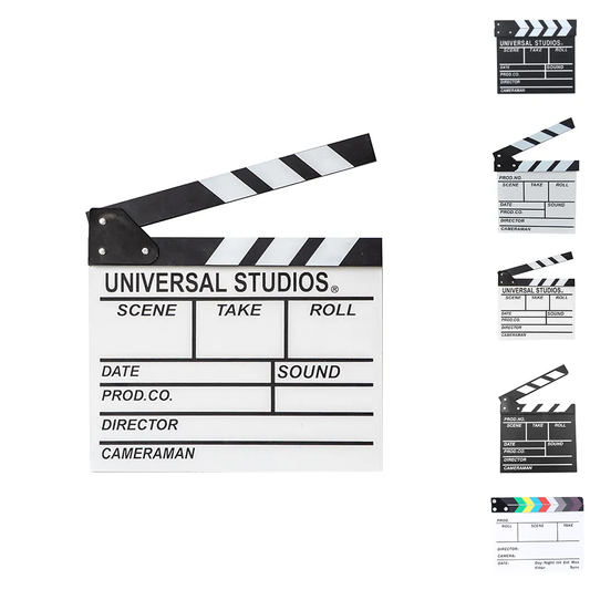 Clapboard Director Film Movie Cut Action Scene Slate Board Clapper Board Slate Black White and Colored Wooden Acrylic Material Clap Strip Great for  Home Decoration Film Shooting Movie Film TV Studio Live Advertisement Video - VMI Direct