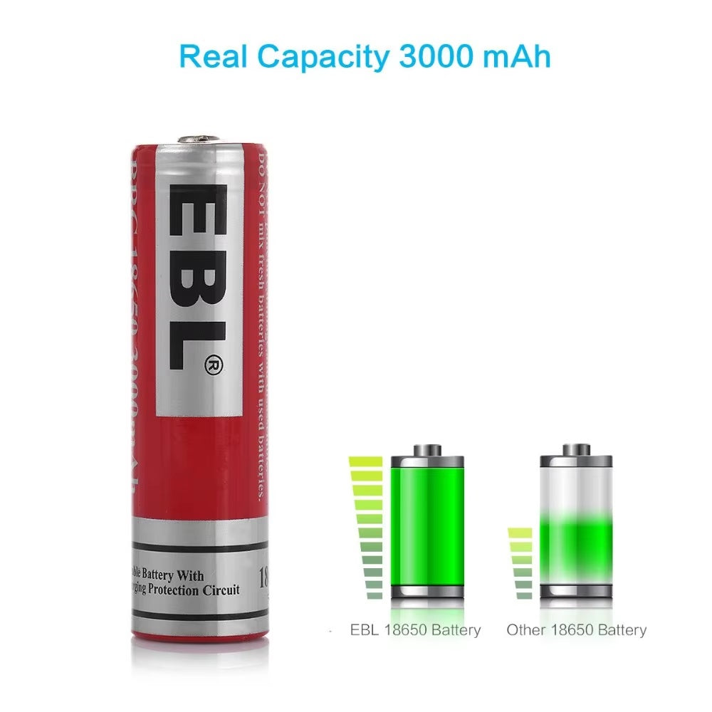 EBL LN-8131 3.7V 18650 3000mAh Li-Ion Lithium Ion Rechargeable Battery  For Flashlight Fan Toys Etc.