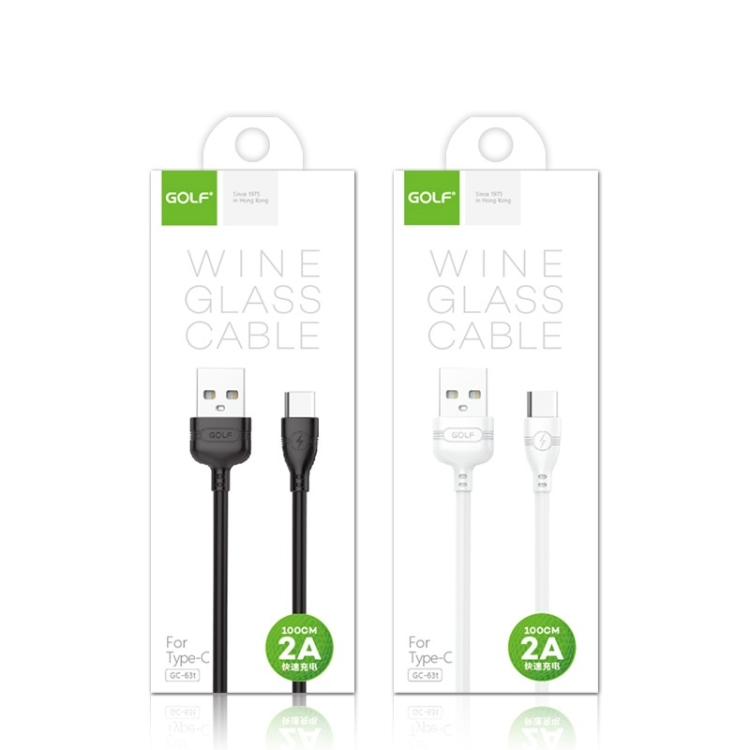 Original GOLF GC-63T 1 Meter Type C Usb Data Cable Fast Charger Wineglass Style USB-C For Smartphone Tablet Samsung Huawei iPhone15 Xiaomi Infinix Vivo Oppo Sony Asus ZTE LG GoPro Etc. - VMI Direct