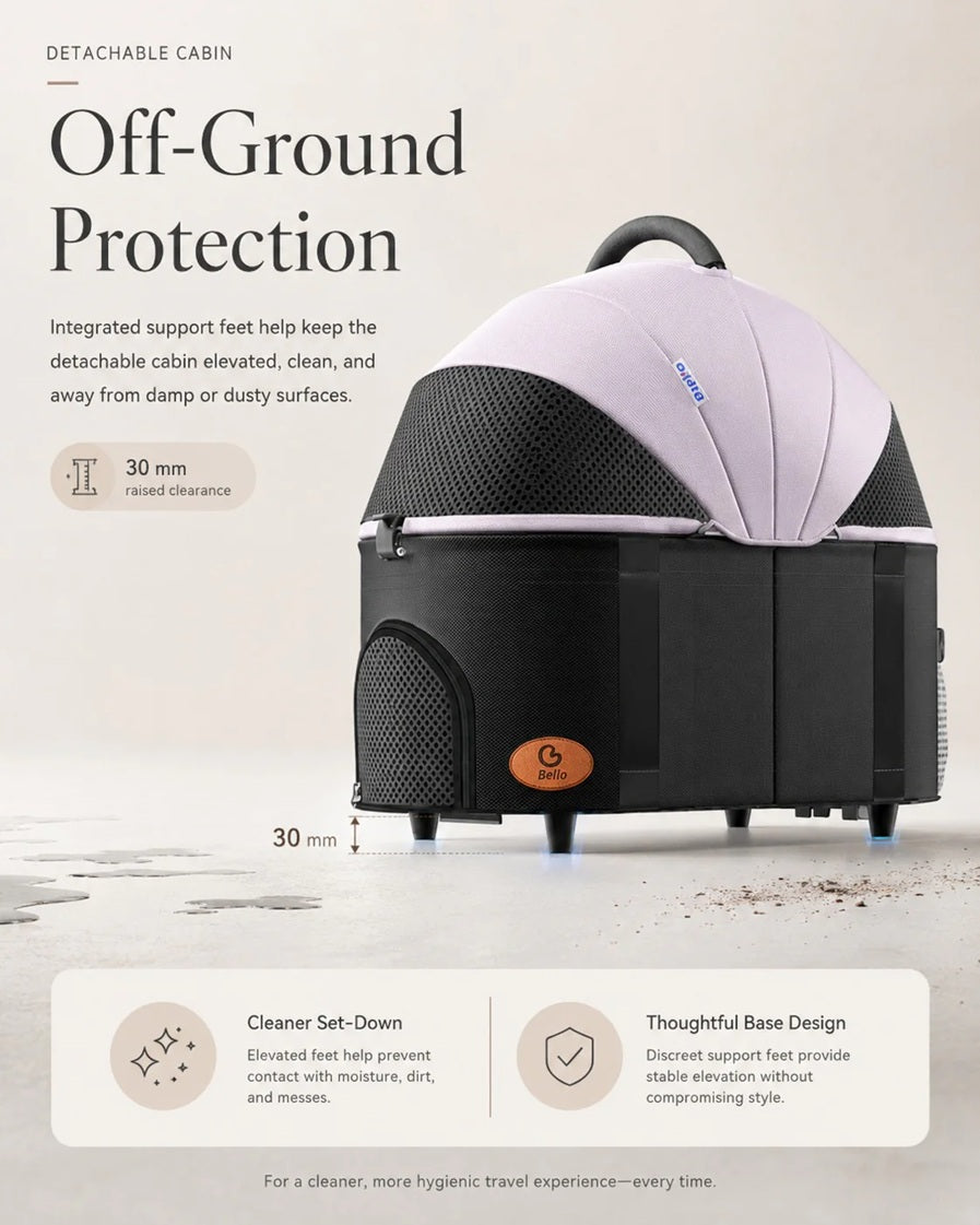 Bello SP02FD Detachable Portable Pet Stroller Dog Cat Cart Foldable Carrier Cage Trolley VMI Direct