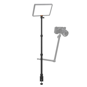 Vijim LS10 Adjustable Removable Desk Stand with Stable Padded C-Clamp and 360 Degree Ball Head for Smartphone and Camera Vlogging Streaming for extension arm