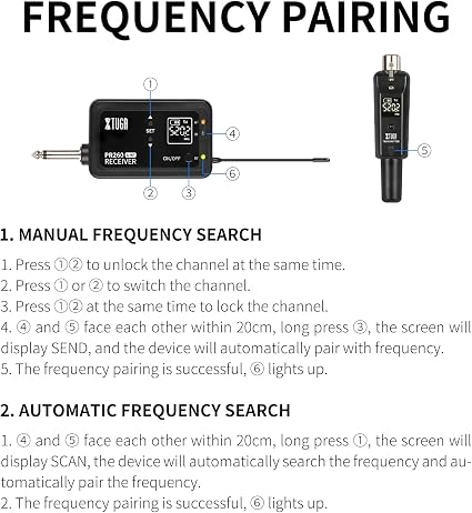 XTUGA PR260 Professional Wireless Saxophone Microphone UHF Instrument Mic for Stage and Live Shows