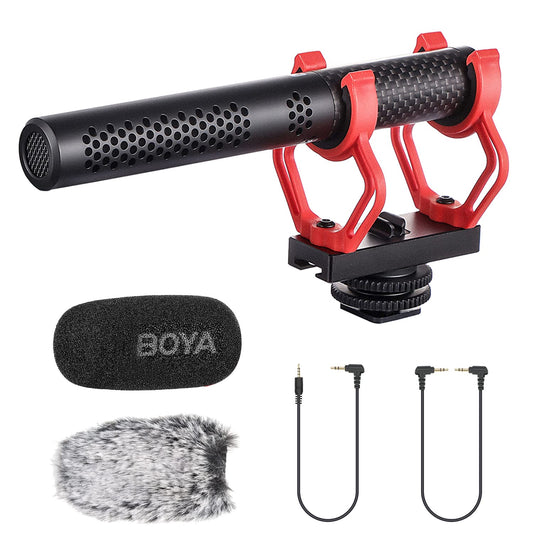 BOYA BY-BM2040 Camera Microphone with Shock Mount Professional External Shotgun Microphone