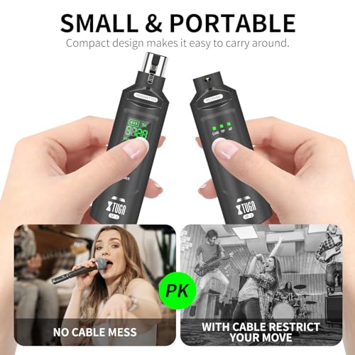 XTUGA SF1 UHF Microphone Wireless XLR Transmitter and Receiver Wireless Guitar Transmitter Receiver