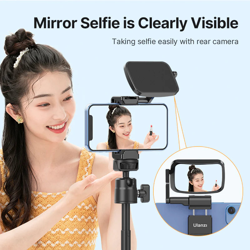 UlanzI ST-30 Phone Clip and Flip Mirror Kit with 360 Degree Rotation and Cold Shoe Mount Mirror VMI