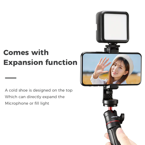 Ulanzi ST-17 360 Rotation Phone Holder Clamp Clip with Cold Shoe Mount for Microphone Light Tripod Mount Vertical Phone Tripod Mount Rotating Phone Tripod and Desk Stand  Universal Smartphone Tripod Vertical Shooting VMI DIRECT