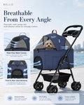 Bello SP02F2K 2in1 Detachable Lightweight Foldable Portable Pet Stroller Dog Cat Cart for Travel VMI