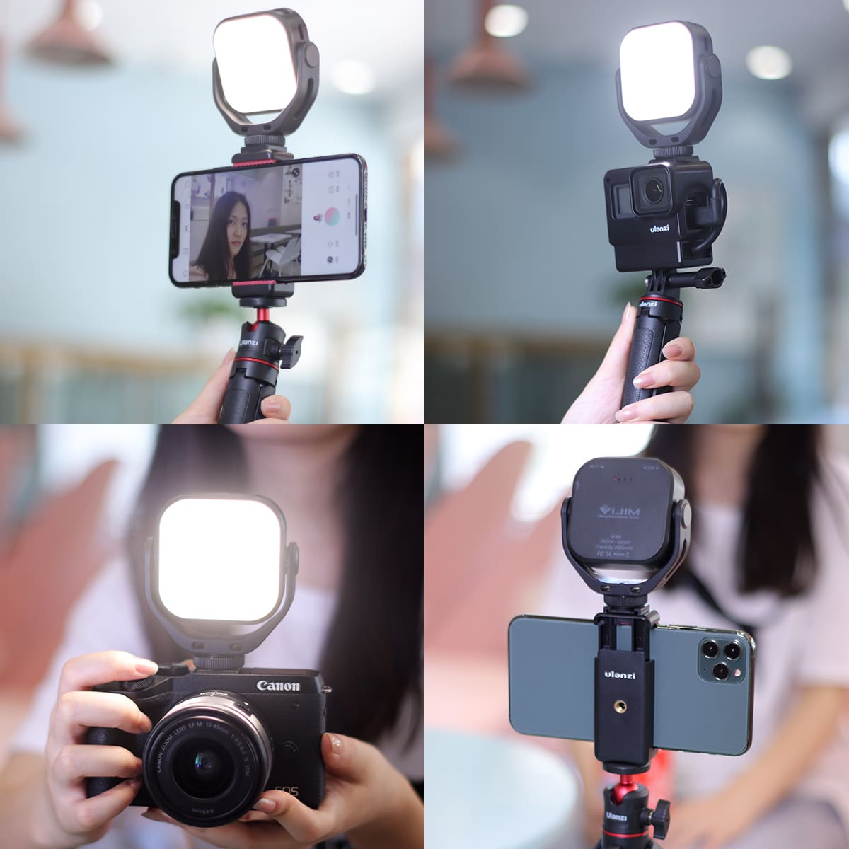 Luz LED Portátil ULANZI VL66 - Para Vídeo Y Fotografía, CRI 95+, 2500-6500K Ajustable, Batería 2000 MAh, Con Zapata Fría