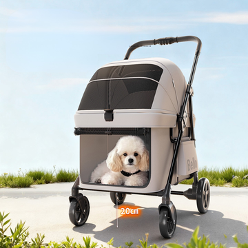 Bello LD02M Extra Large Space Pet Stroller Foldable Dog Cat Carrier Heavy Duty 60lbs Family Outdoor Travel Push Cart