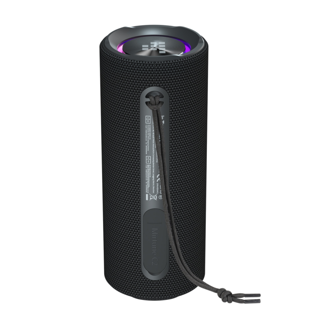Tronsmart Mirtune C2 Portable Outdoor Speaker, 360°Surround Sound 24W HD Sound and Deep Bass, IPX7 Waterproof, 24H Playtime, LED Lights, Stereo Pairing with TF/AUX (Black)