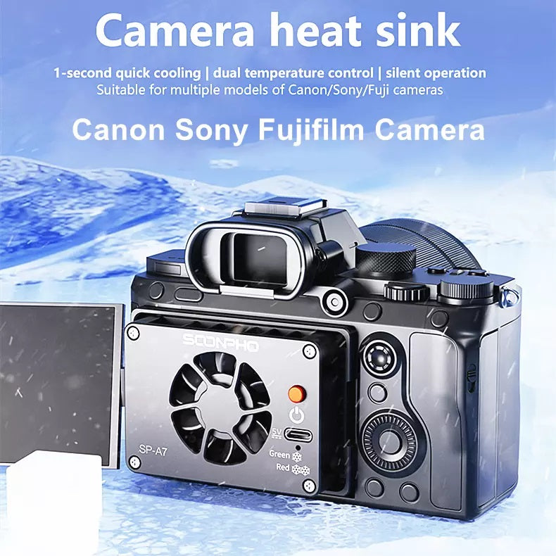 CA25 Camera Cooling Fan Camera External Cooler Heat Radiator Portable Camera Cooler for DSLR Camera